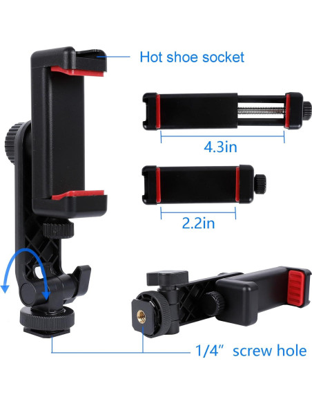 Adaptador de Montaje para Trípode de Teléfono Shenzhen R6-Rojo