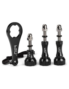 Juego de Tornillos de Pulgar HSU + Llave para GoPro - Aluminio Negro