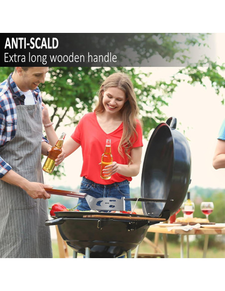 Espátula 7-en-1 para BBQ STEVEN-BULL S, 43 cm, Acero Inoxidable