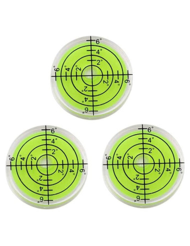 3 Piezas Nivel de Burbuja Circular LAIESYA 32x7mm para Medición