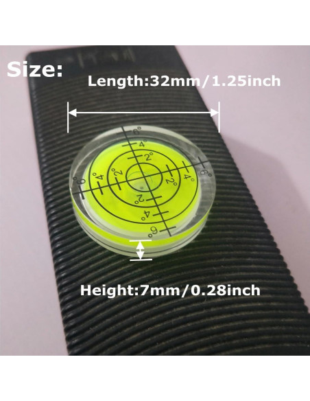 3 Piezas Nivel de Burbuja Circular LAIESYA 32x7mm para Medición