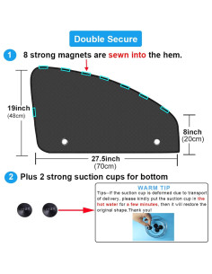 Sombrillas Magnéticas para Ventanas de Auto Ovege 2 Pcs UV 2
