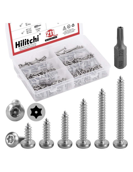 Kit de Tornillos de Cabeza Redonda Torx Hilitchi 210 Pcs