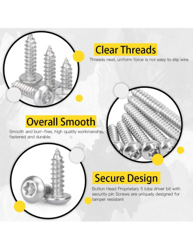 Kit de Tornillos de Cabeza Redonda Torx Hilitchi 210 Pcs