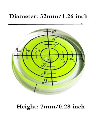 Juego de 6 Niveles de Burbuja Circulares SIZIKJXGHWYI 32mm
