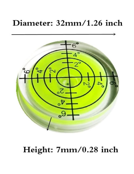 Juego de 6 Niveles de Burbuja Circulares SIZIKJXGHWYI 32mm