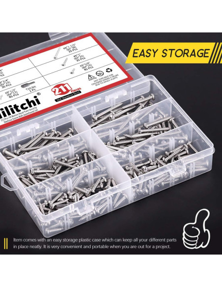 Kit de Tornillos de Cabeza Redonda Torx Hilitchi 210 Pcs