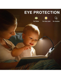 Luz de Lectura LED LUXSWAY 2 Paquete, Cuidado Ocular, USB/Batería 2