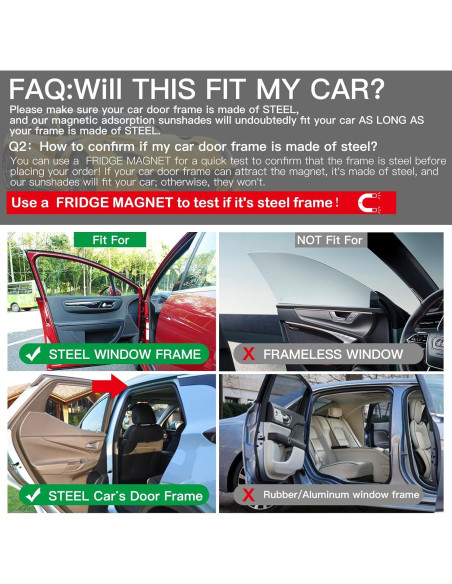 Sombrillas Magnéticas para Ventanas de Auto Ovege 2 Pcs UV