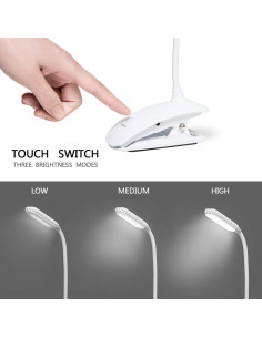 Luz de Lectura LED Raniaco Recargable USB 3 Brillos 16 LEDs 2