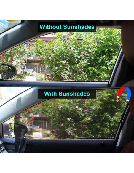 Sombrillas Magnéticas para Ventanas de Auto Ovege 2 Pcs UV