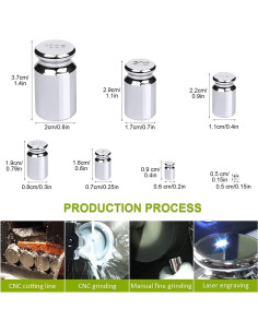 Juego de Pesas de Calibración 7 PCS Romeda - 1g a 100g 2