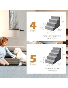 Escalera para Perros Heeyoo 5 Pasos 58.42 cm Antideslizante 2