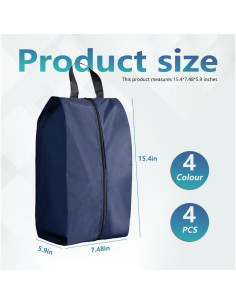 Bolsa de Zapatos de Viaje Impermeable 4 Piezas Nailon 2
