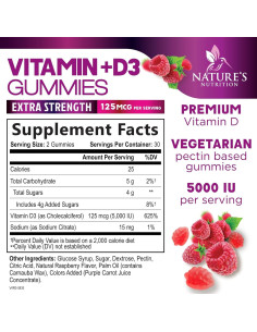 Suplemento Vitamina D3 Gummy 5000 IU Nature's Nutrition - 60 Gomas 2