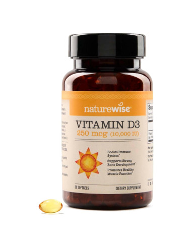 NatureWise Vitamina D3 10,000UI 30 Mini Softgels - Soporte Inmunológico