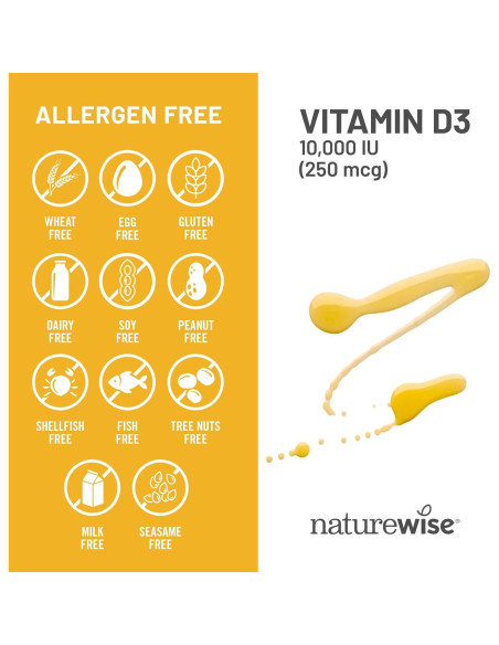 NatureWise Vitamina D3 10,000UI 30 Mini Softgels - Soporte Inmunológico