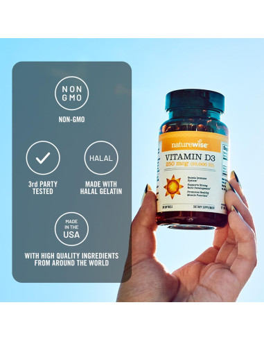 NatureWise Vitamina D3 10,000UI 30 Mini Softgels - Soporte Inmunológico