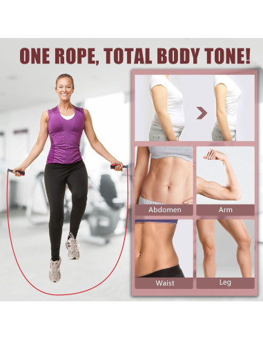 Cuerda de saltar Agorizeo ajustable para adultos y niños 3m