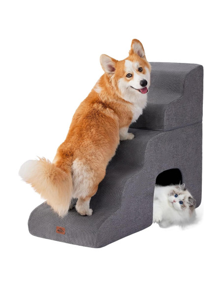 Escalera Curvada para Perros MASSFU 5 Escalones Gris 72.9 cm