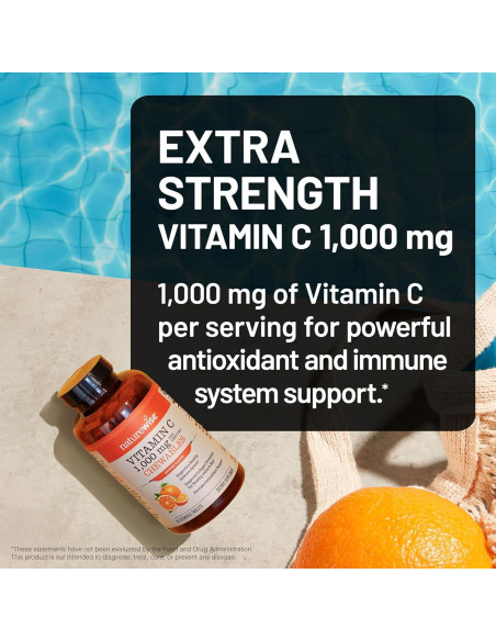 NatureWise Vitamina C Masticable 1000mg Naranja 90 Tabletas