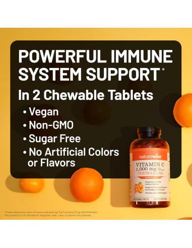 NatureWise Vitamina C Masticable 1000mg Naranja 90 Tabletas