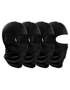 Paquete de 4 Balaclavas Negras Unisex para Ciclismo y Esquí
