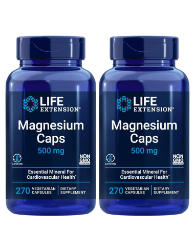 Cápsulas de Magnesio Life Extension 500mg - 270 Cápsulas Veganas