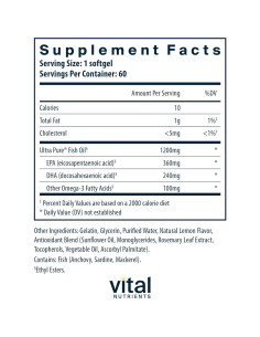 Aceite de Pescado Omega-3 Vital Nutrients 700mg 60 Cápsulas 2