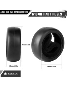 Neumáticos de Carretera 1/10 RcThjia 4 Pcs Caucho Blando 2