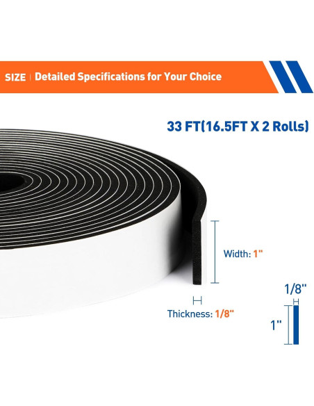 Sello de Puerta MAGZO con Burlete de Espuma 10.06 m Negro