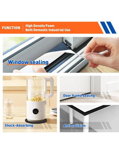 Sello de Puerta MAGZO con Burlete de Espuma 10.06 m Negro