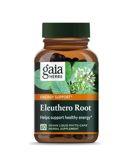 Raíz de Eleuthero Gaia Herbs - Suplemento Adaptógeno 60 Cápsulas