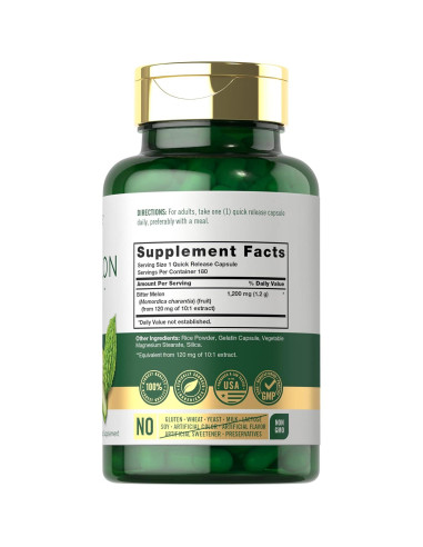 Cápsulas de Melón Amargo Carlyle 1200 mg - 180 Unidades - Sin OGM