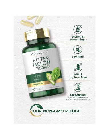 Cápsulas de Melón Amargo Carlyle 1200 mg - 180 Unidades - Sin OGM