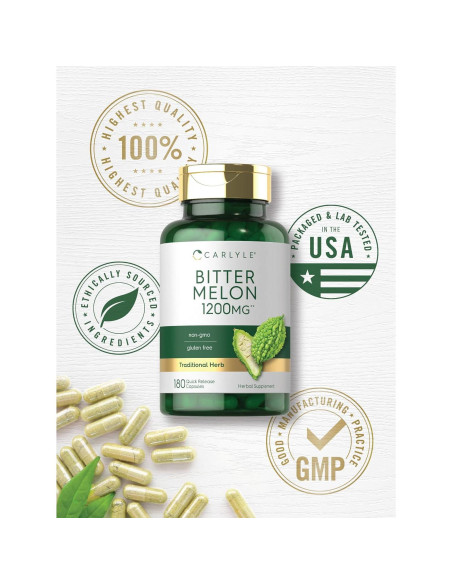 Cápsulas de Melón Amargo Carlyle 1200 mg - 180 Unidades - Sin OGM