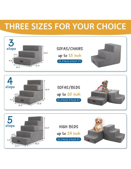 Escalera Antideslizante para Perros y Gatos Aodisman 3 Pasos 34.5 cm