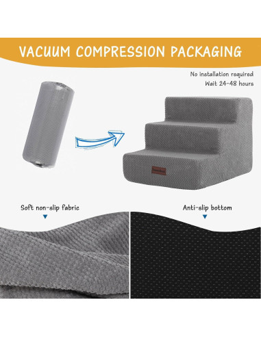 Escalera Antideslizante para Perros y Gatos Aodisman 3 Pasos 34.5 cm