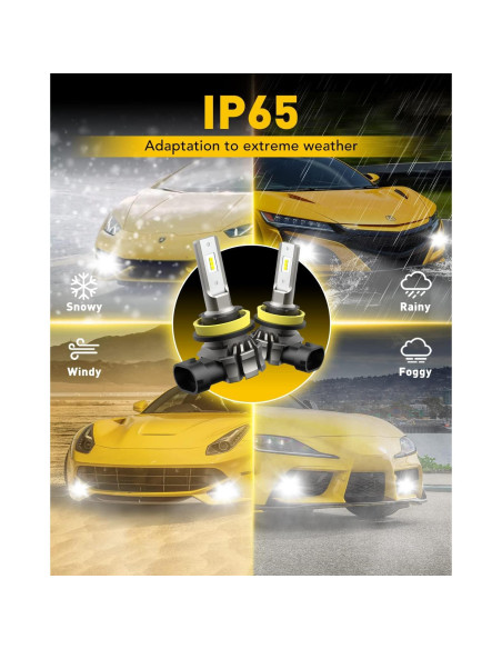 Bombillas de Luz de Niebla LED AUXITO H11 6000 Lúmenes 6500K