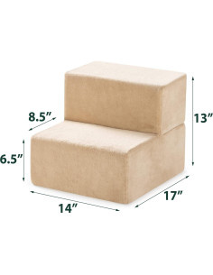 Escalera para Mascotas ZINUS Extra Pequeña 2 Escalones Beige 2