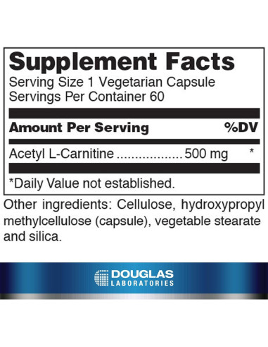 Acetil L-Carnitina 500 mg Douglas Laboratories 60 Cápsulas