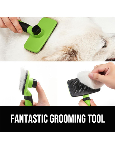 Cepillo Autolimpiante OEFEO para Perros y Gatos Verde Cepillo Autolimpiante OEFEO para Perros y Gatos Verde