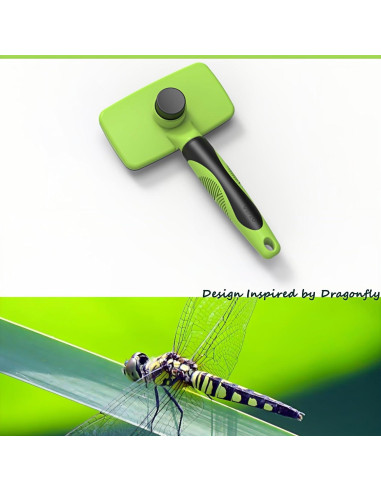 Cepillo Autolimpiante OEFEO para Perros y Gatos Verde