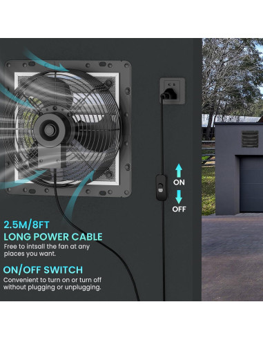 Ventilador de Escape HG Power 10" Bajo Ruido 647 CFM Negro