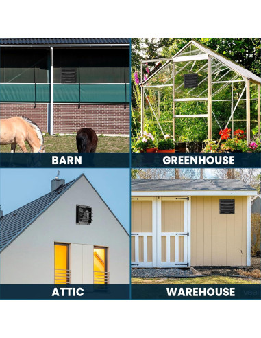 Ventilador de Escape HG Power 10" Bajo Ruido 647 CFM Negro