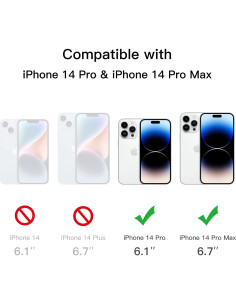 Protector de Lente de Cámara JETech para iPhone 14 Pro/Max 9H 2