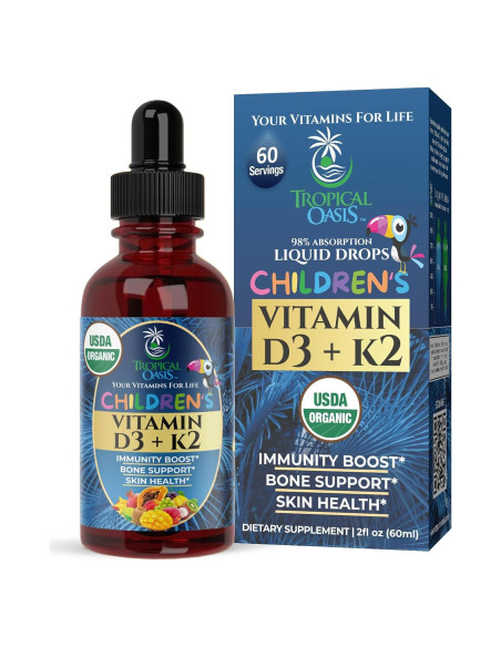 Gotas Líquidas de Vitamina D3 K2 Orgánica Tropical Oasis 59 ml Gotas Líquidas de Vitamina D3 K2 Orgánica Tropical Oasis 59 ml