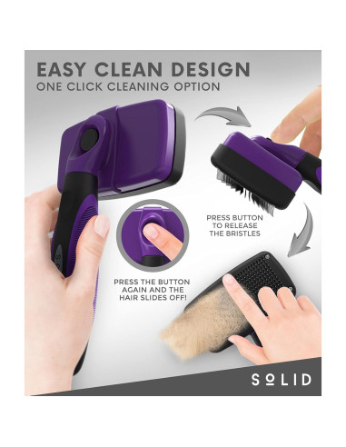 Cepillo Slicker para Mascotas Solid - Acicalamiento Perros y Gatos