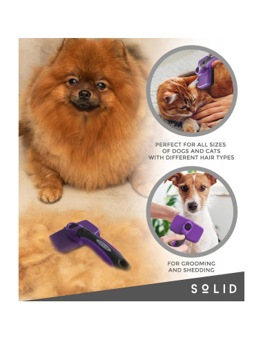 Cepillo Slicker para Mascotas Solid - Acicalamiento Perros y Gatos