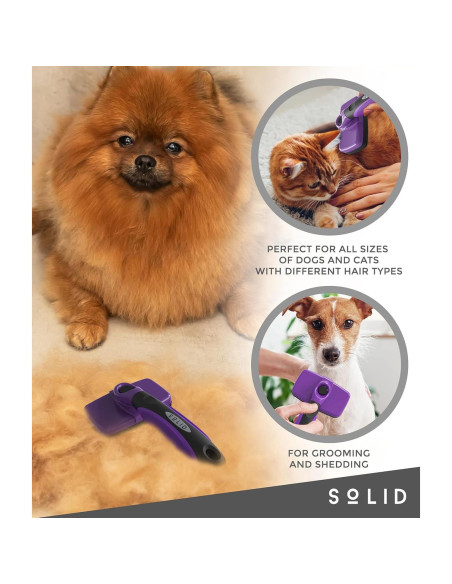 Cepillo Slicker para Mascotas Solid - Acicalamiento Perros y Gatos